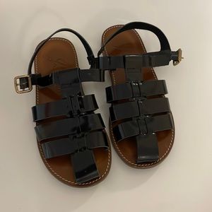J Crew Fisherman Sandals, Black, 6.5